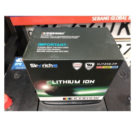 Аккумулятор LITHIUM ION Skyrich HJTZ5S-FP 12V 24Wh 2Ah 120A