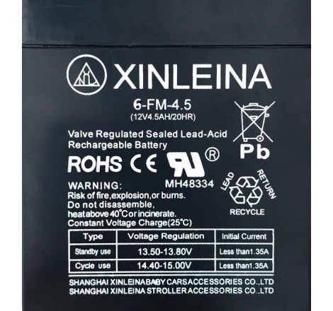 Акумулятор AGM XINLEINA 6-FM-4.5 12v 4.5Ah 20HR