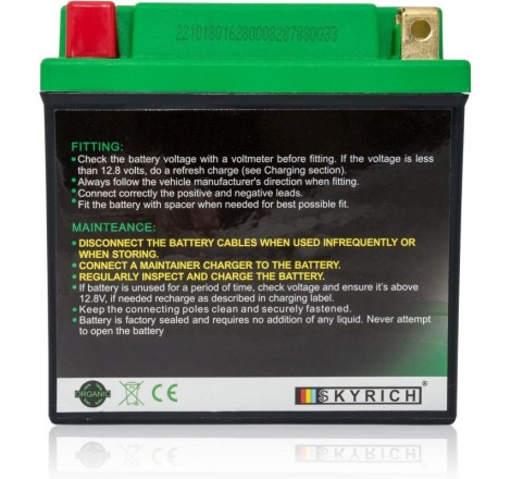 Акумулятор LITHIUM ION Skyrich HJB9Q-FP 12v 36Wh 9Ah 180A