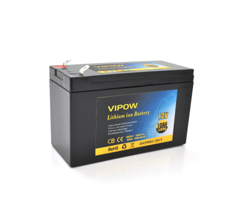 Акумулятор тяговий літієвий Vipow 12 V 10A с элементами Li-ion 18650 со встроенной ВМS платой S5P