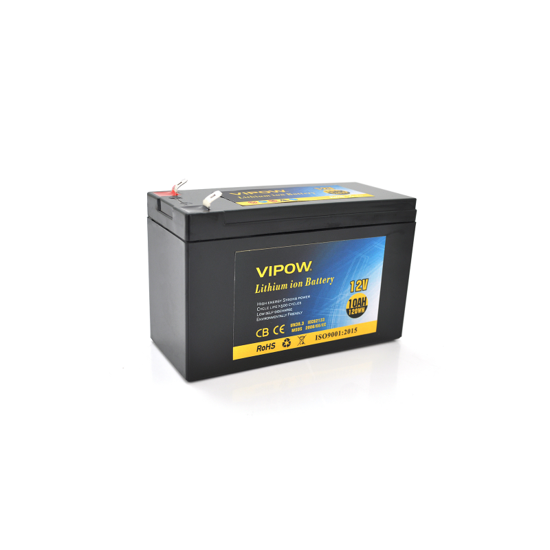 Акумулятор тяговий літієвий Vipow 12 V 10A с элементами Li-ion 18650 со встроенной ВМS платой S5P