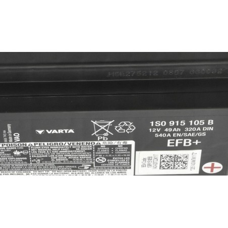 Акумулятор VARTA EFB 12v 49ah 540A VOLKSWAGEN ID.5 Electrico 1S0 915 105 B