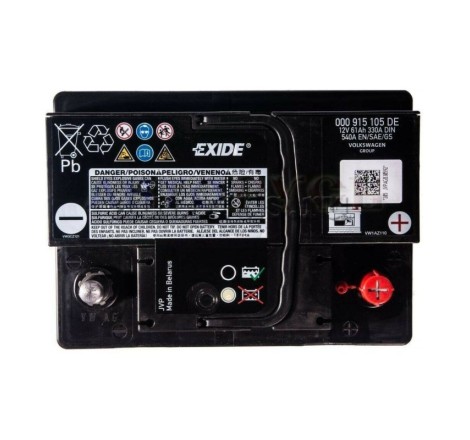 Акумулятор EXIDE 000 915 105 DE 12v 61Ah 330A DIN 540A EN