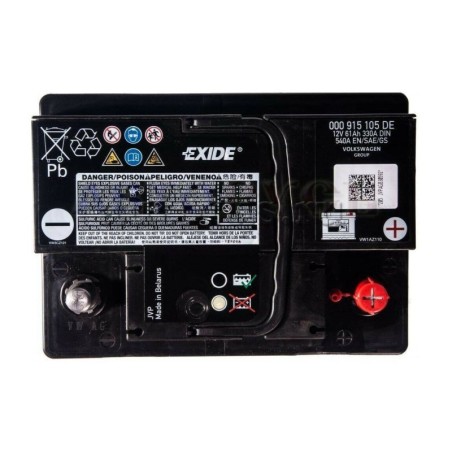 Акумулятор EXIDE 000 915 105 DE 12v 61Ah 330A DIN 540A EN