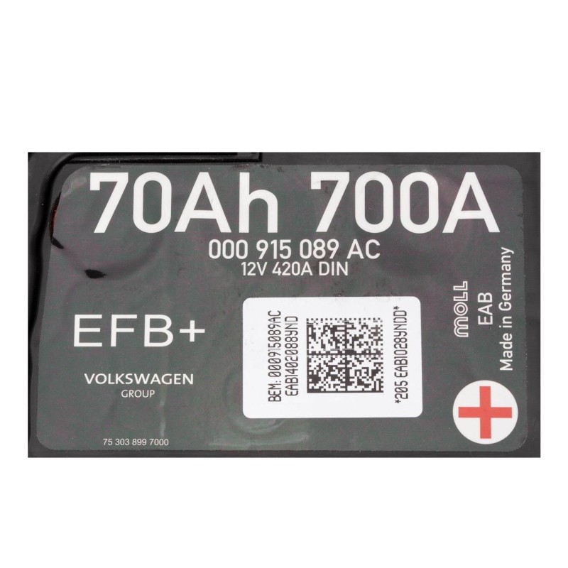 Акумулятор MOLL EFB 70Ah 700A 000 915 089 AC 12v 420A DIN