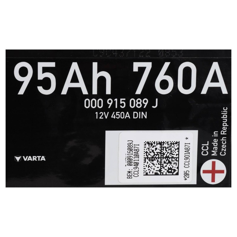 Акумулятор VARTA 95Ah 760A 000 915 089 J 12V 450 DIN