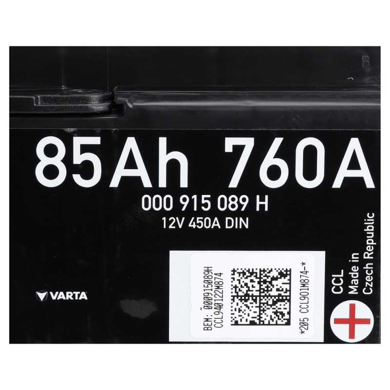 Акумулятор VARTA 85Ah 760A 000 915 089 H 12V 450A DIN