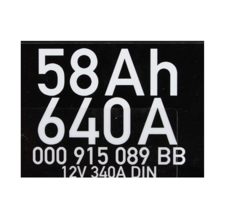 Акумулятор VARTA AGM VRLA 58Ah 640A 000 915 089 BB 12V 340A DIN
