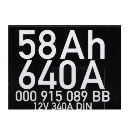 Акумулятор VARTA AGM VRLA 58Ah 640A 000 915 089 BB 12V 340A DIN